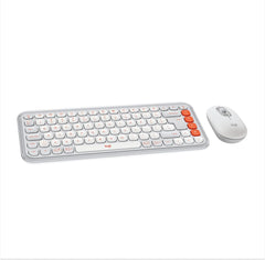 Combo Teclado y Mouse | Logitech POP Icon | Blanco crudo y naranja