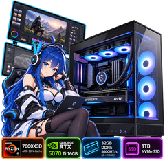 PC Smart Build Ultimate RTX 5070 Ti X3D | Ryzen 5 7600X3D | RTX 5070 Ti 16GB | 32GB DDR5 | 1TB SSD