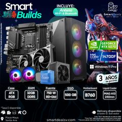 PC Smart Builds Core i7 14700F | RTX 5070 | RAM 32GB DDR5 | SSD 500GB | Windows 11 Pro