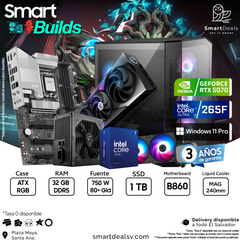 SmartBuilds PC Gamer | Intel Core Ultra 7 265F | NVIDIA GeForce RTX 5070 | RAM 32GB DDR5 | SSD 1TB | Windows 11 Pro