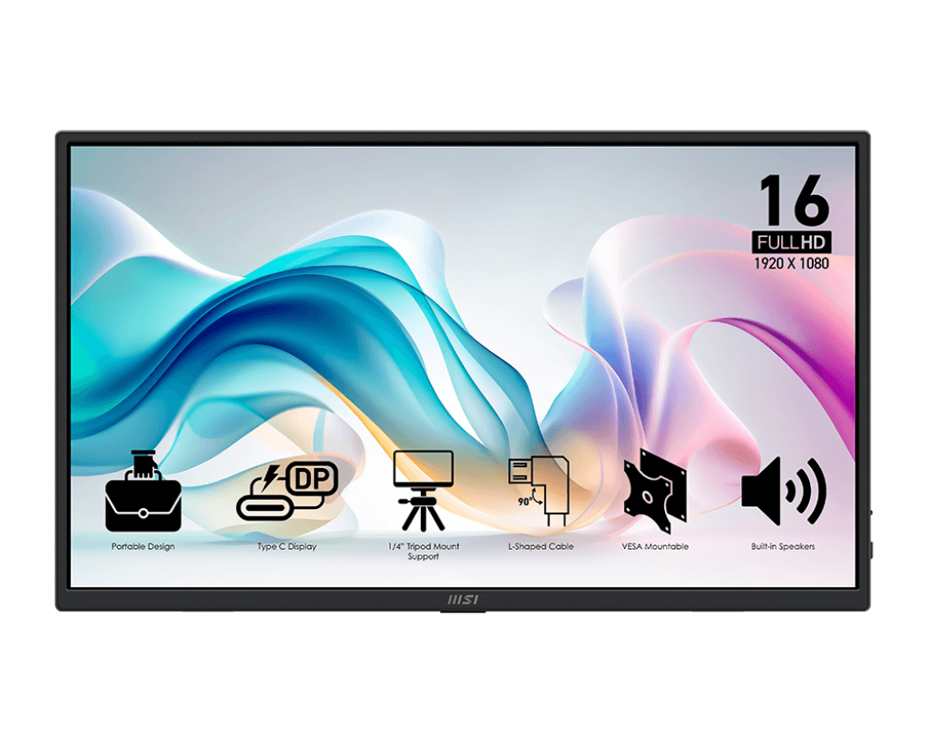 Monitor Portátil MSI PRO MP165 E6 | 15.6" Full HD IPS | USB-C | HDMI | Ultraligero