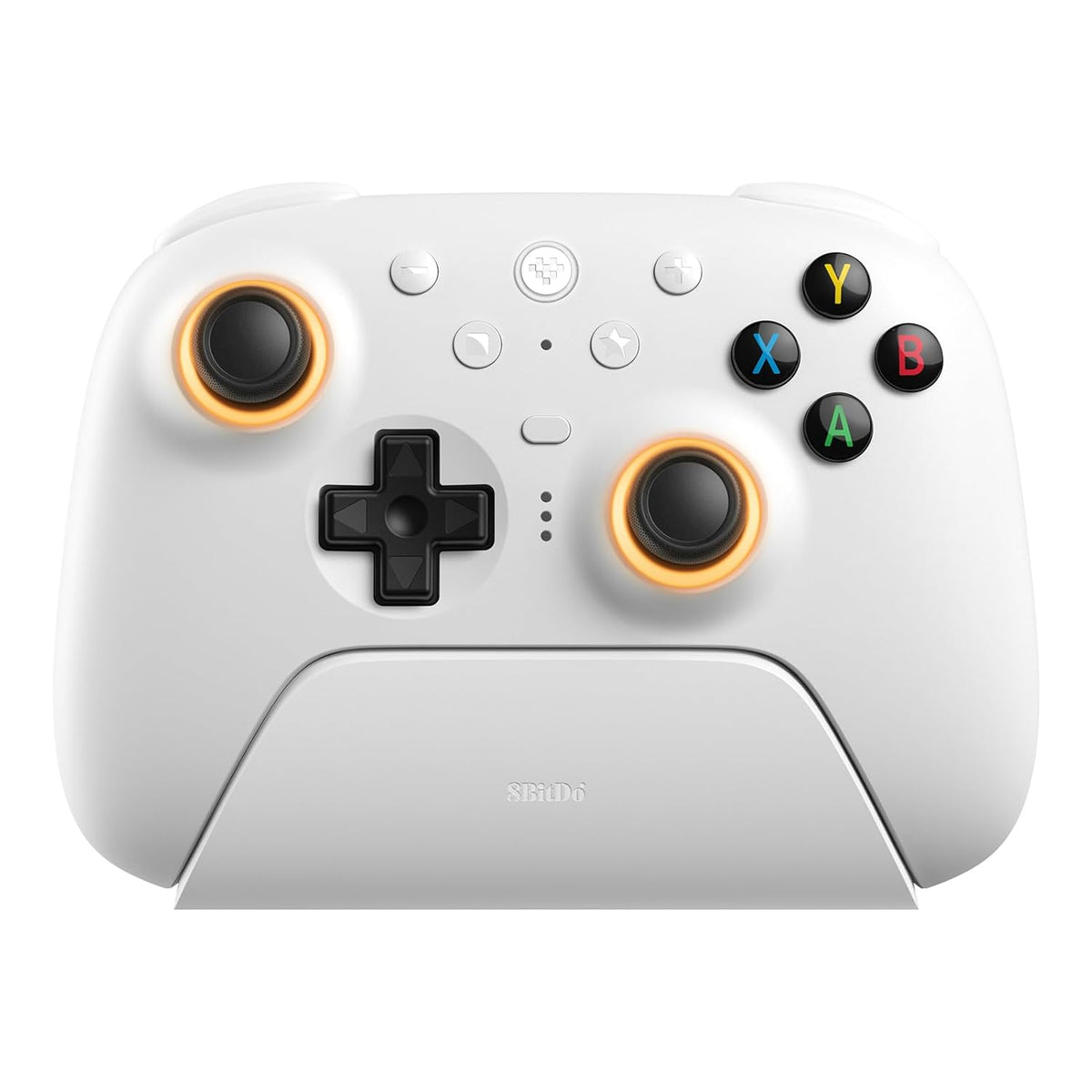 Control Inalámbrico 8BitDo Ultimate 2 Wireless| SteamOS y PC| Base de Carga – Blanco (Modelo 81HE)