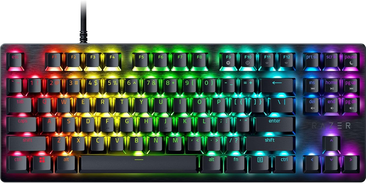 Teclado Gaming Razer Huntsman V3 X Tenkeyless | Switches Ópticos Box Razer | Chroma RGB | Placa Aluminio 5052 | N-Key Rollover | Snap Tap | 1000 Hz | TKL Gaming