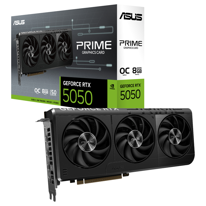 Tarjeta Gráfica ASUS Prime GeForce RTX 5050 OC | 8GB GDDR6 | PCIe 5.0 | 128-bit | Negro