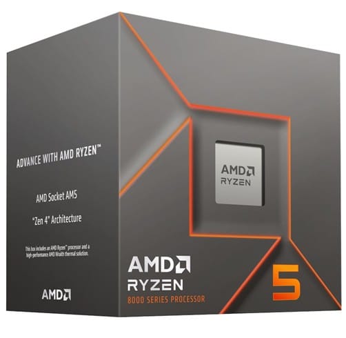 Procesador AMD Ryzen 5 8400F | 6 Núcleos / 12 Hilos | hasta 4.7GHz | 16MB Caché L3 | Zen 4 | Socket AM5 | 65W | Incluye Cooler