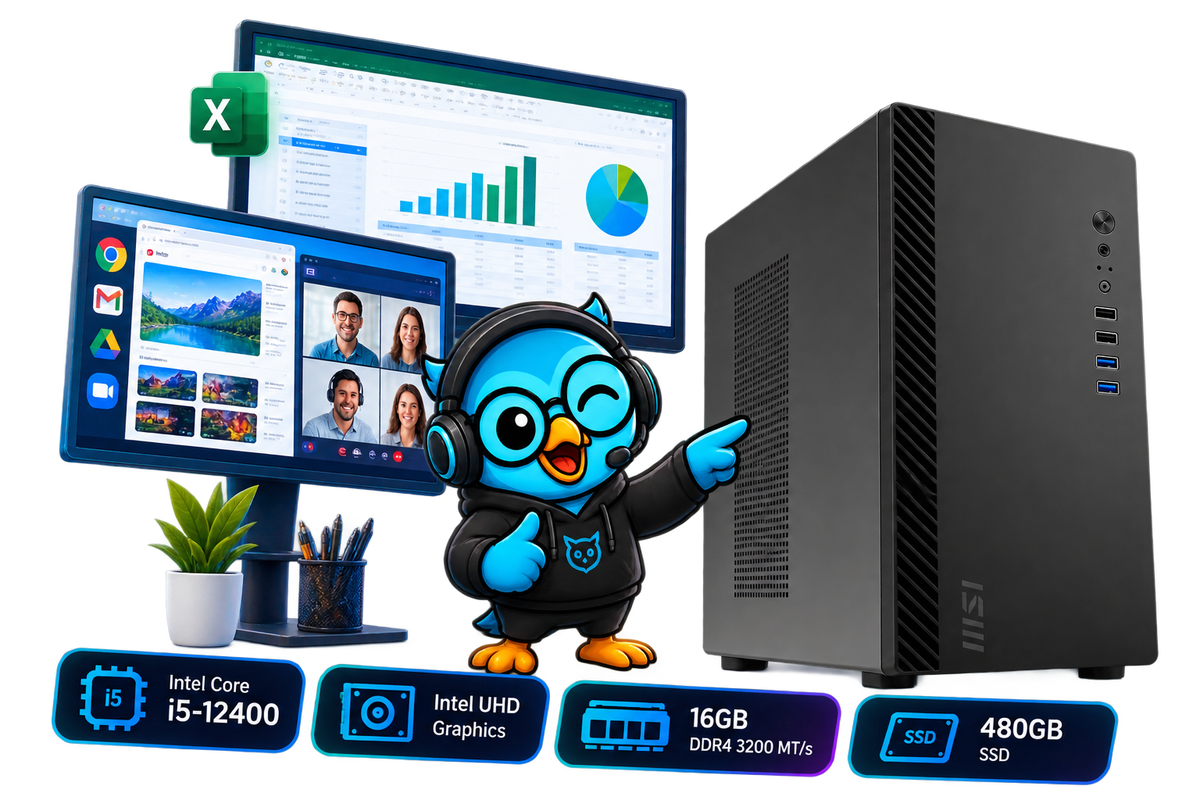 PC Smart Build Office i5 | Intel Core i5-12400 | 16GB DDR4 | 480GB SSD