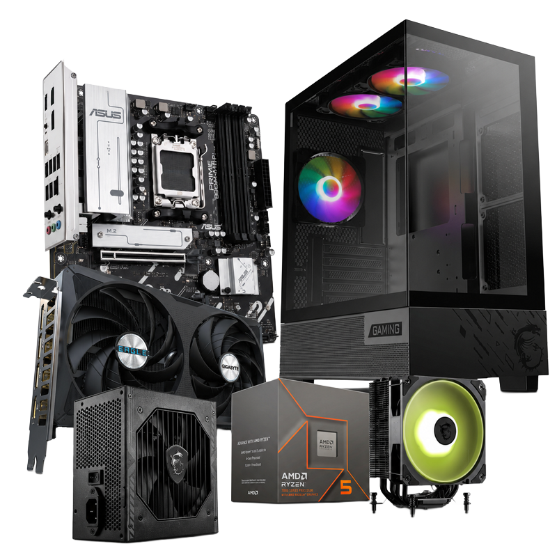 PC Gaming Smart Builds ID_R5_5060Ti | Ryzen 5 8600G | GeForce RTX 5060 Ti | 32GB DDR5 | 500GB SSD