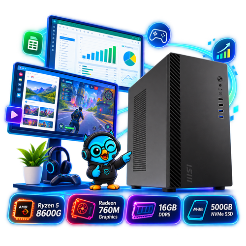 PC Smart Build Start 8600G | Ryzen 5 8600G | Radeon 760M | 16GB DDR5 | 500GB SSD