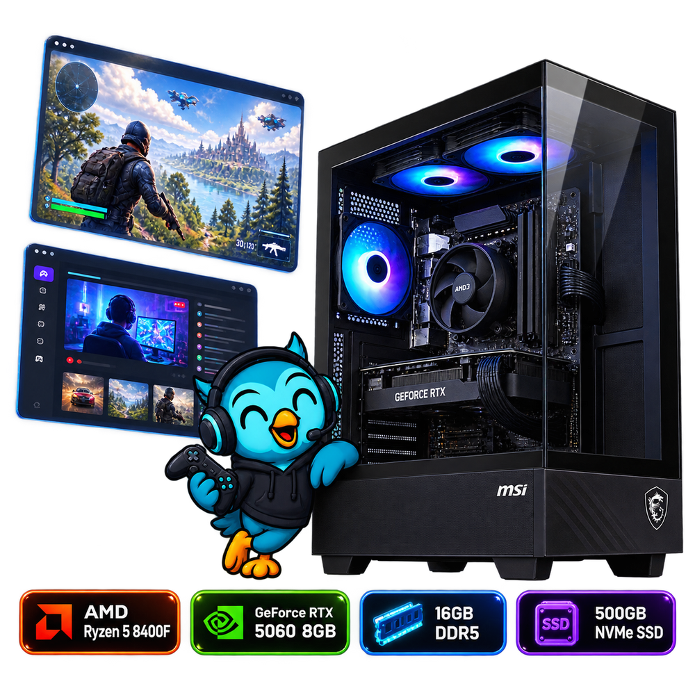 PC Smart Build Performance RTX 5060 | Ryzen 5 8400F | RTX 5060 8GB | 16GB DDR5 | 500GB SSD