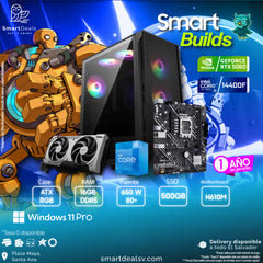 PC Smart Builds | Intel i5-14400F | RTX 5060 | RAM 16GB DDR5 | M.2 500GB | 650W