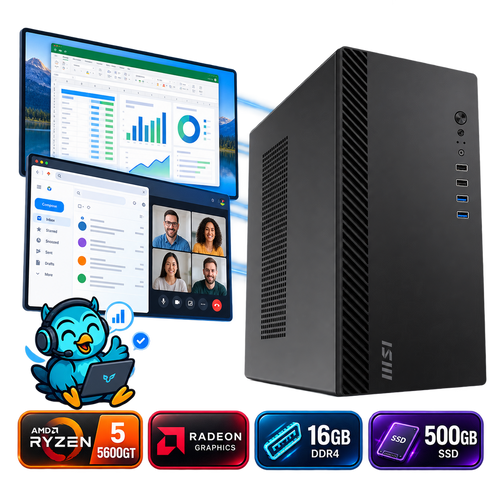 PC Smart Build Start 5600GT | Ryzen 5 5600GT | Radeon Graphics | 16GB DDR4 | 500GB SSD