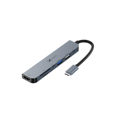 Adaptador Multipuerto 7 en 1 Xtech XTC-571 | USB-C | HDMI 4K | USB 3.0 | PD 60W