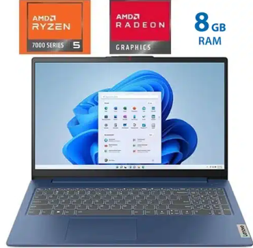 Laptop Lenovo IdeaPad Slim 3 15AMN8 | Ryzen 5 7520U | 8GB RAM | 512GB SSD | 15.6" FHD | Abyss Blue