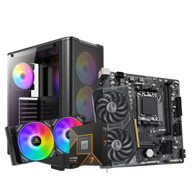 PC Gaming Smart Builds | Ryzen 7 7700 | GeForce RTX 5060 Ti 16GB | 32GB DDR5 | 1TB SSD