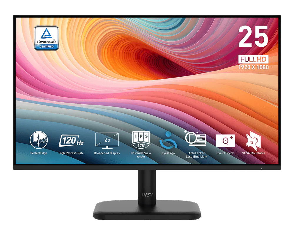 Monitor MSI PRO MP251L E2 | 24.5" FHD IPS | 120Hz | 1ms | HDMI/VGA