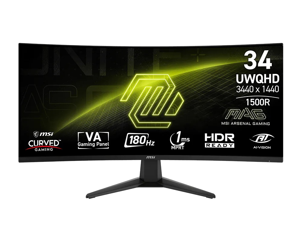 Monitor MSI MAG 346CQ | 34" | UWQHD 3440x1440 | 180Hz | Curvo