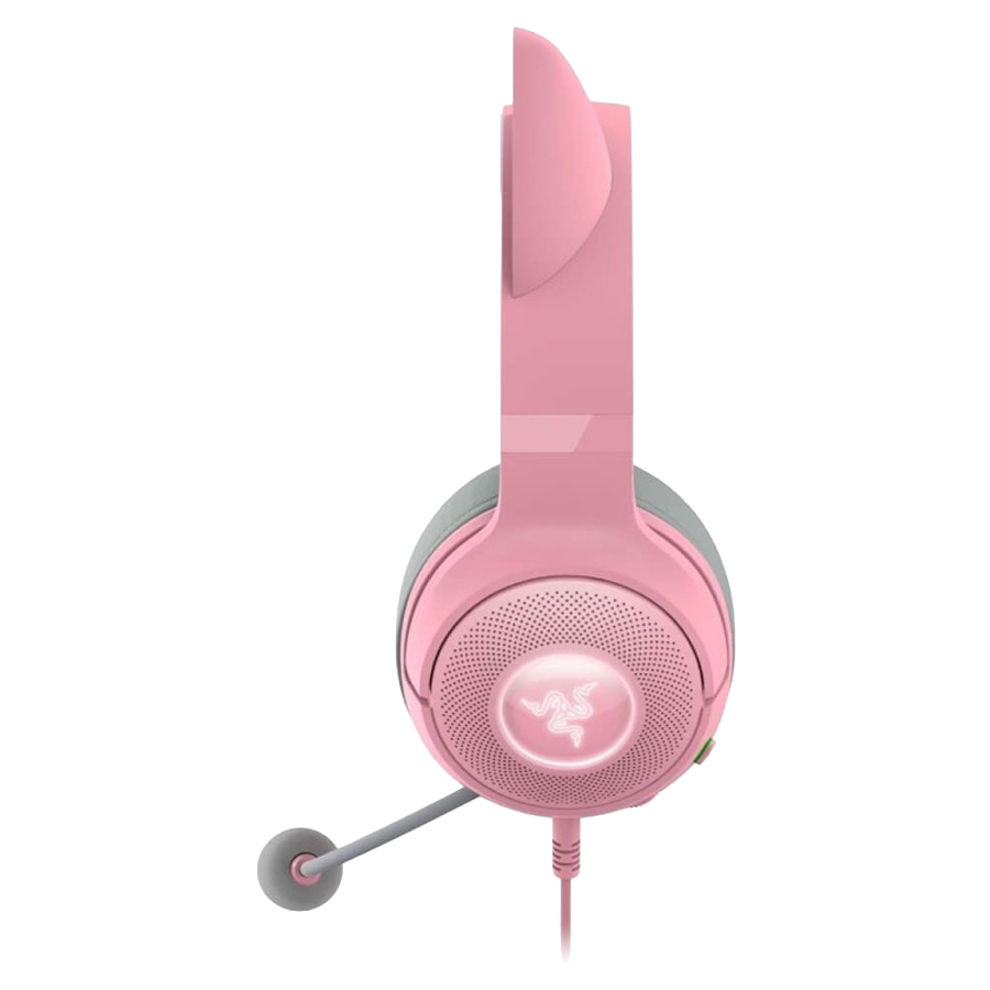 Audifono Gaming Razer Kraken Kitty V2 | Cableado USB | Orejas de Gatito RGB | Quartz Rosa