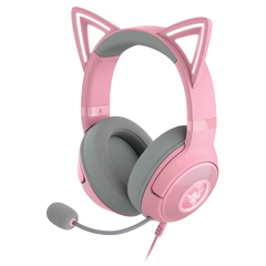 Audifono Gaming Razer Kraken Kitty V2 | Cableado USB | Orejas de Gatito RGB | Quartz Rosa