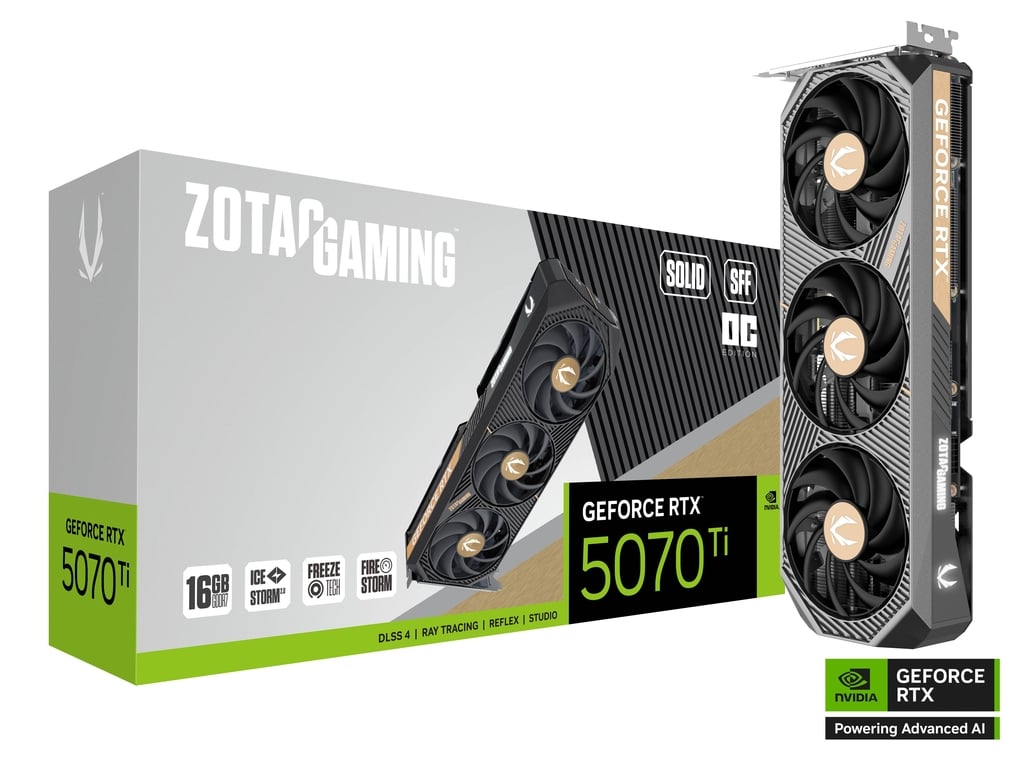 Tarjeta Grafica Zotac Gaming GeForce RTX 5070 Ti Solid SFF OC 16GB